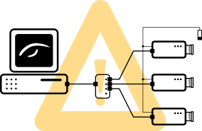 Multiple triggered cameras with switch