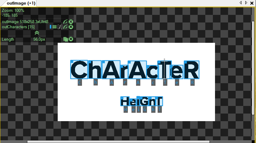 Reading text containing different character height