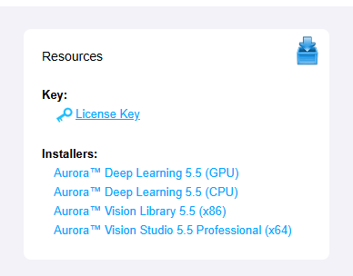 Downloading the license key